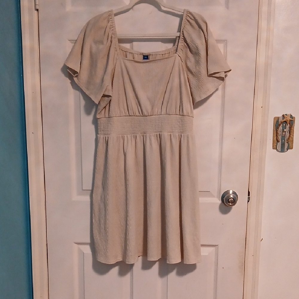 Neutral Sqaure Neck Dress - Picture 1 of 4